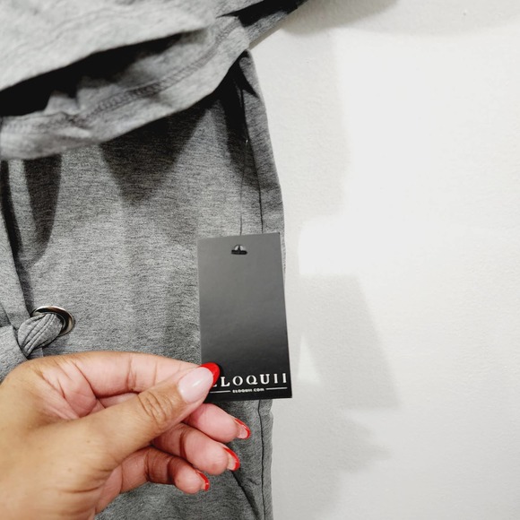 Eloquii Gray Tie Waist Flared Bell Sleeve Shirt Dress Womens Plus Size 14 16 1X - Picture 8 of 15